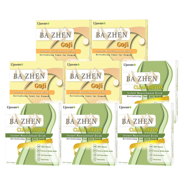 【Bundle of 8】Ujuwon Ba Zhen Clean Detox Instant Nourishment Drink 8s x4 + Goji Instant Nourishment Drink 8s x4 + Free Garcinia Complex 30s